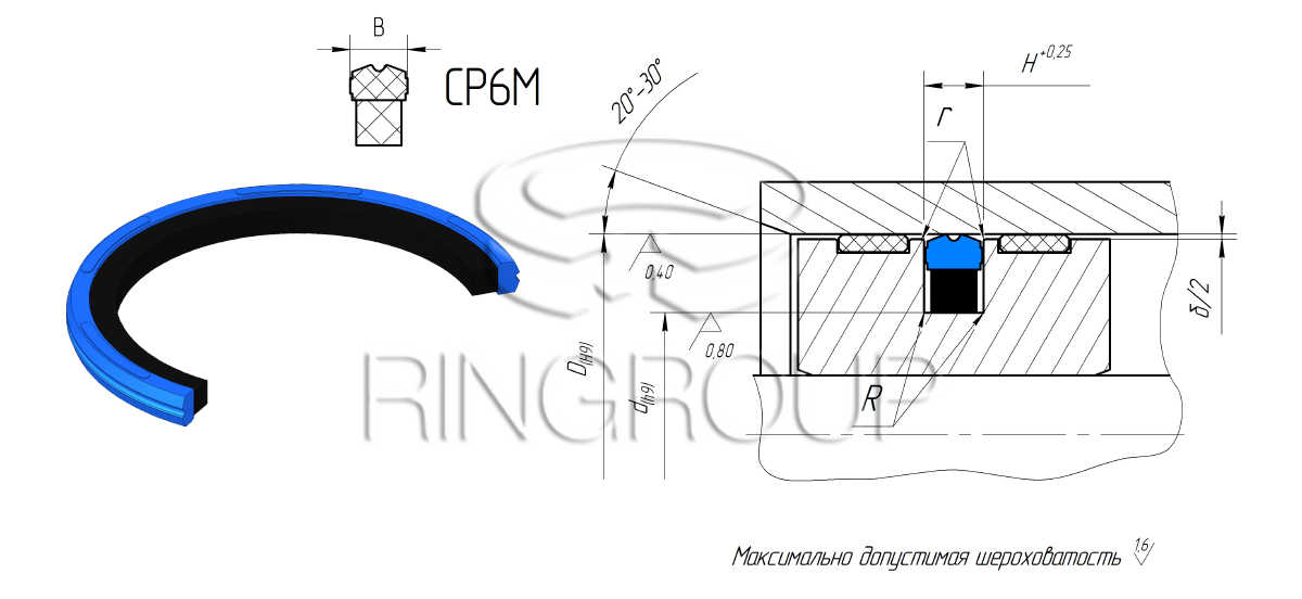 Уплотнение поршня CP6M